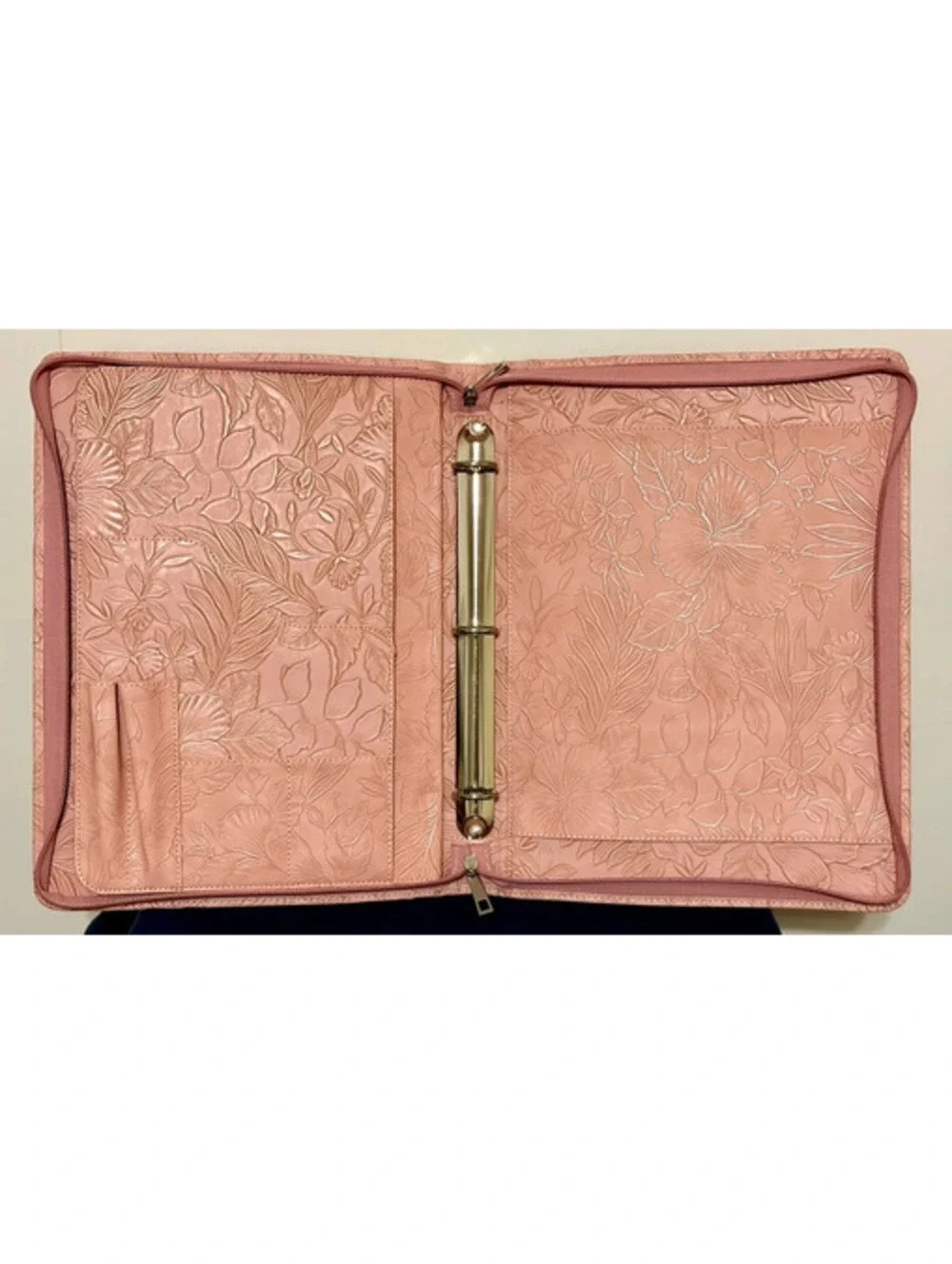 Hawaiian Floral Pink Pu Leather Portfolio
